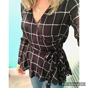 Loft wrap around blouse